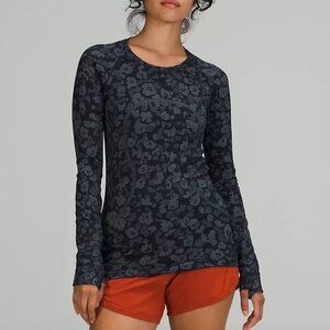 lululemon Swiftly Tech Dappled Floral True Navy/Ocean Air sz 10
